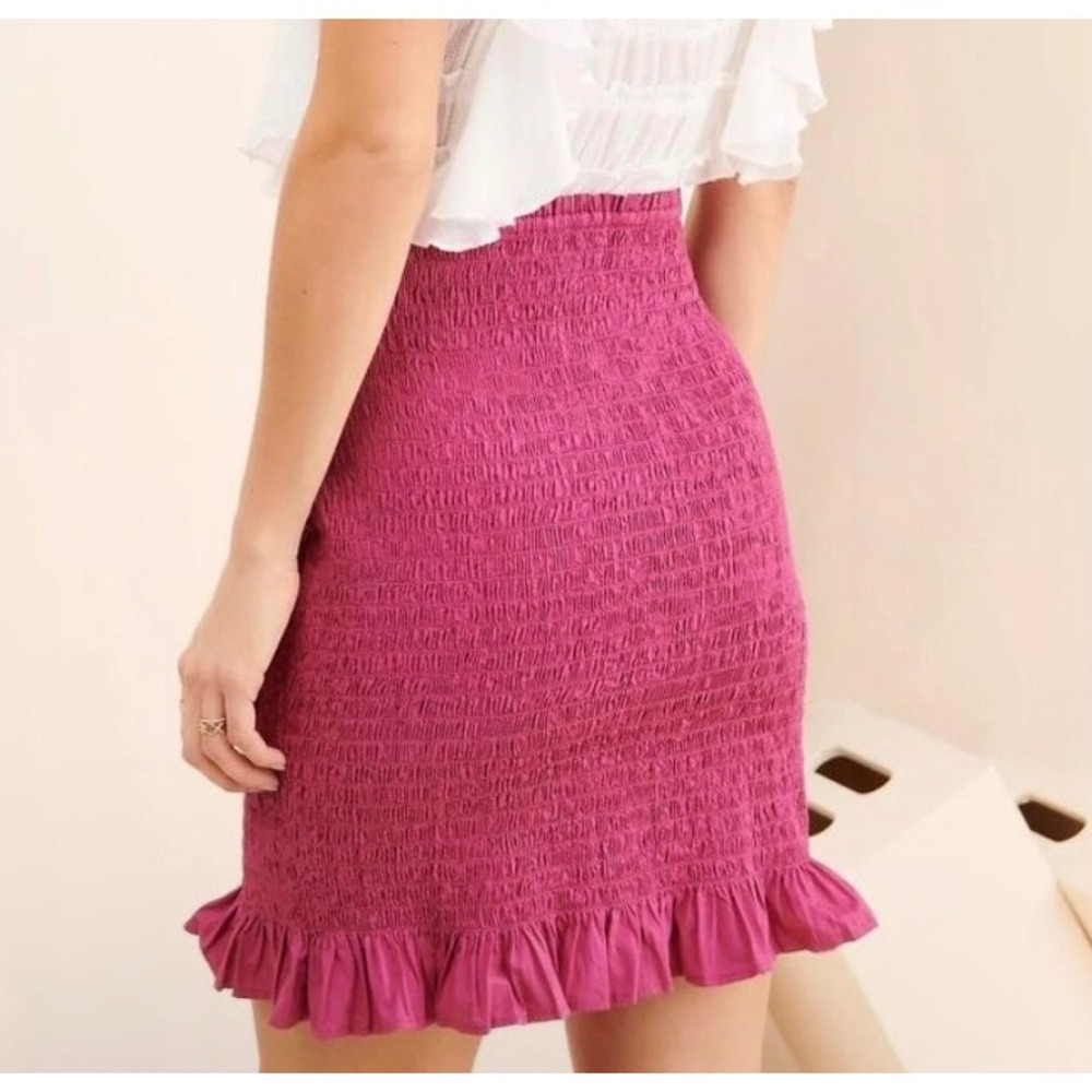 By Anthropologie Smocked Ruffle Bottom Skirt‎ Size S